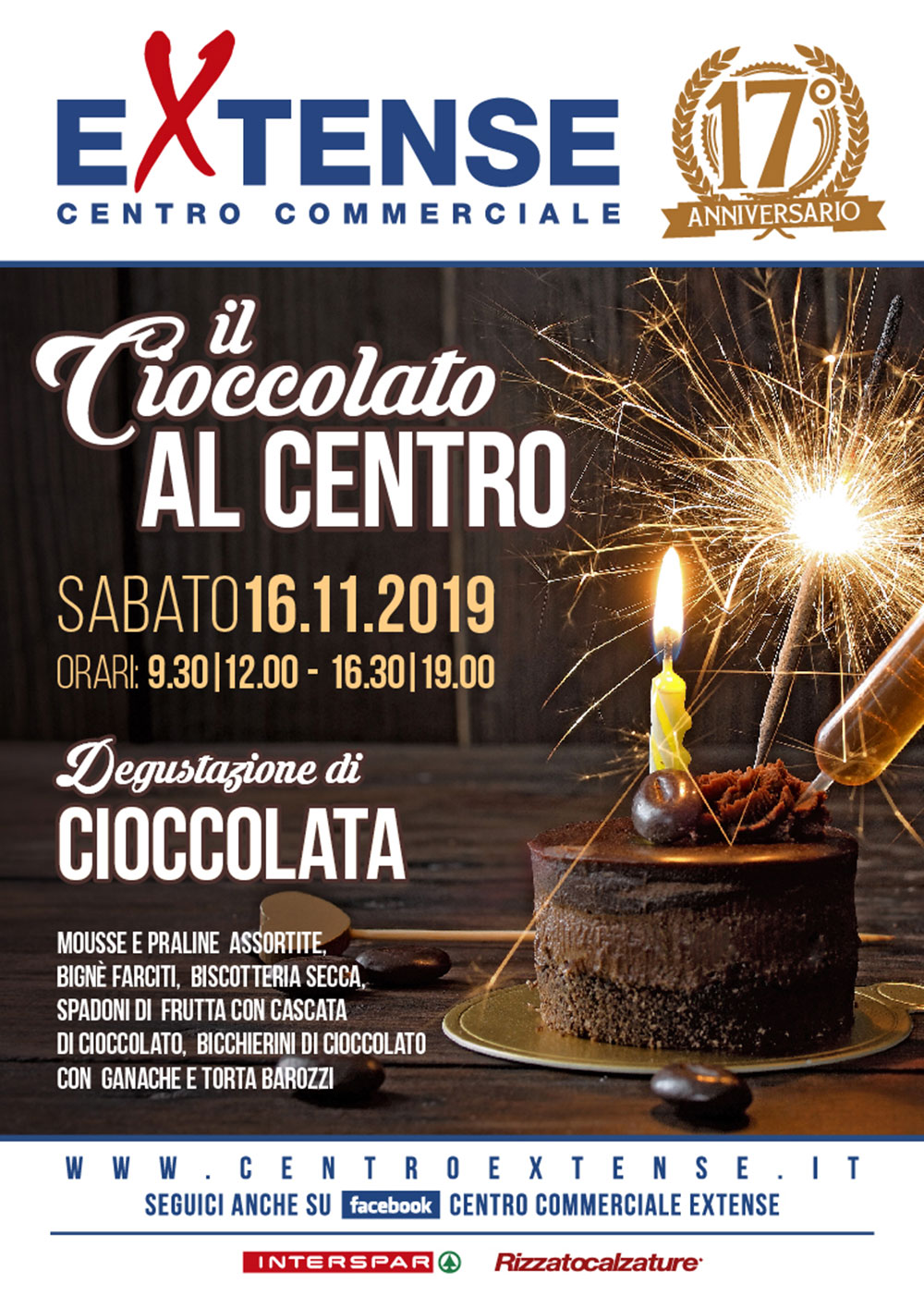 17° Anniversario del Centro Commerciale Extense - Il Cioccolato in Centro - 16 novembre 2019