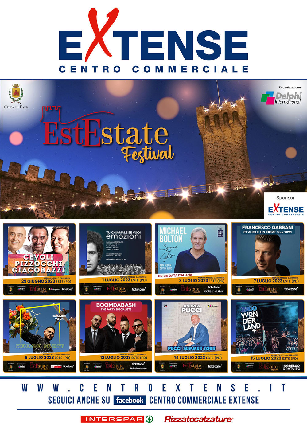 Evento EstEstate Festival 2023- Sponsor Centro Commerciale Extense